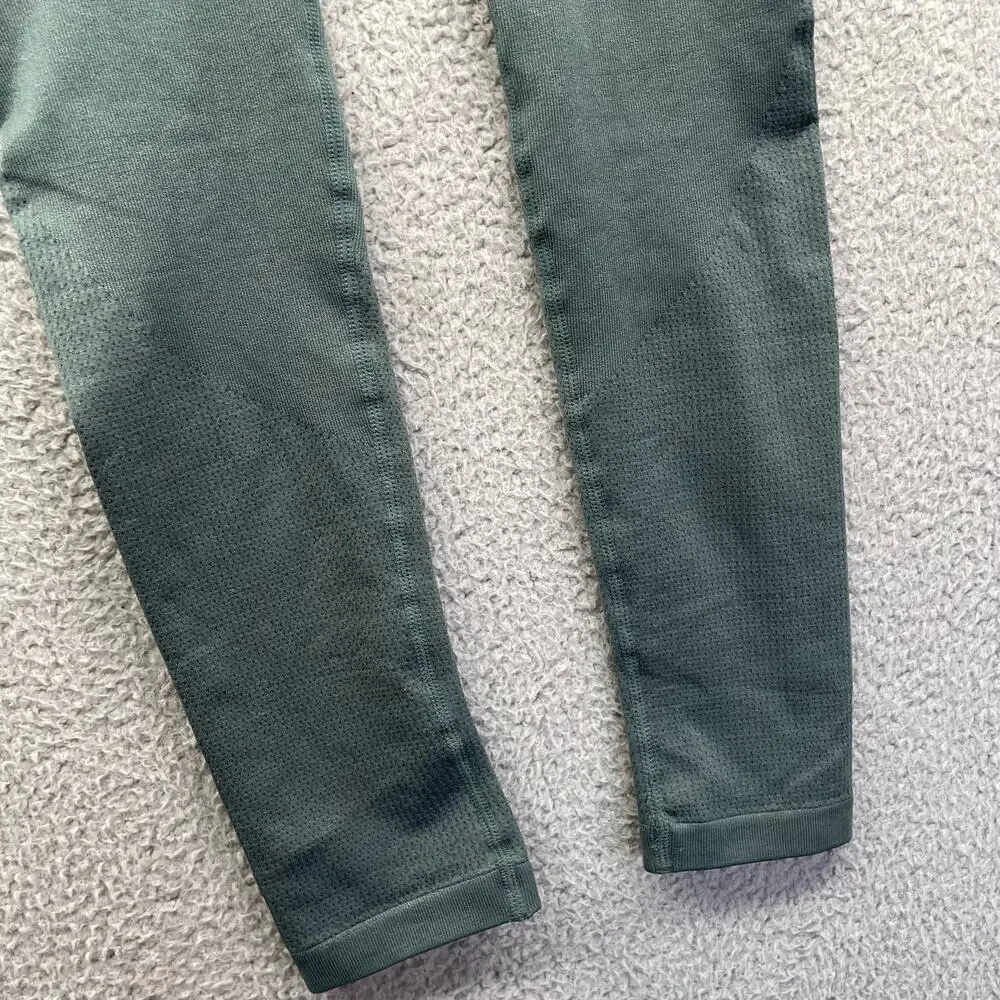 P'TULA Leggings XS Green Seamless High Rise Cropped Athleisure Workout Shaping - Picture 3 of 9
